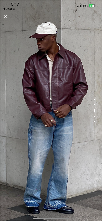 Bershka leather boxy fit jacket