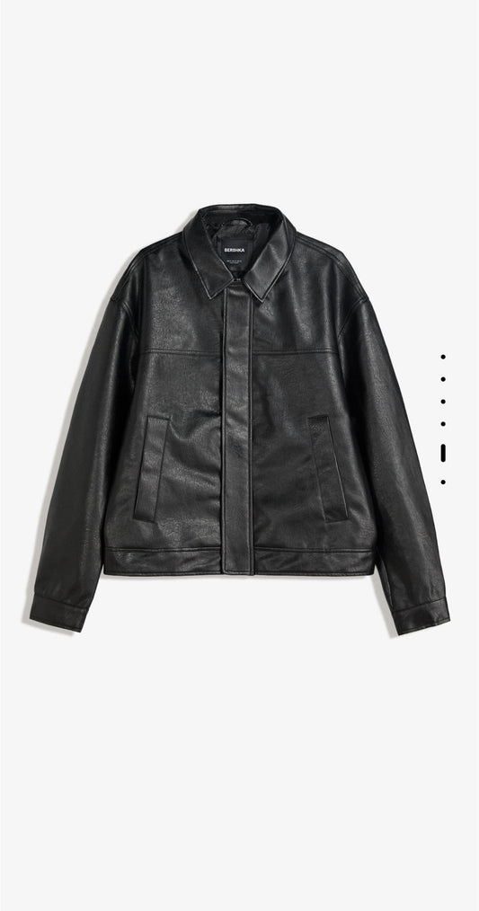 Bershka leather boxy fit jacket