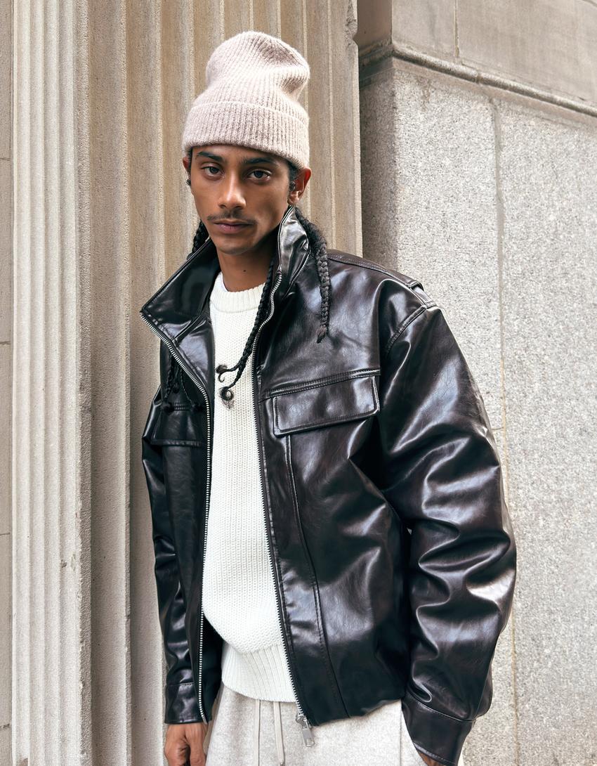 Bershka leather jacket