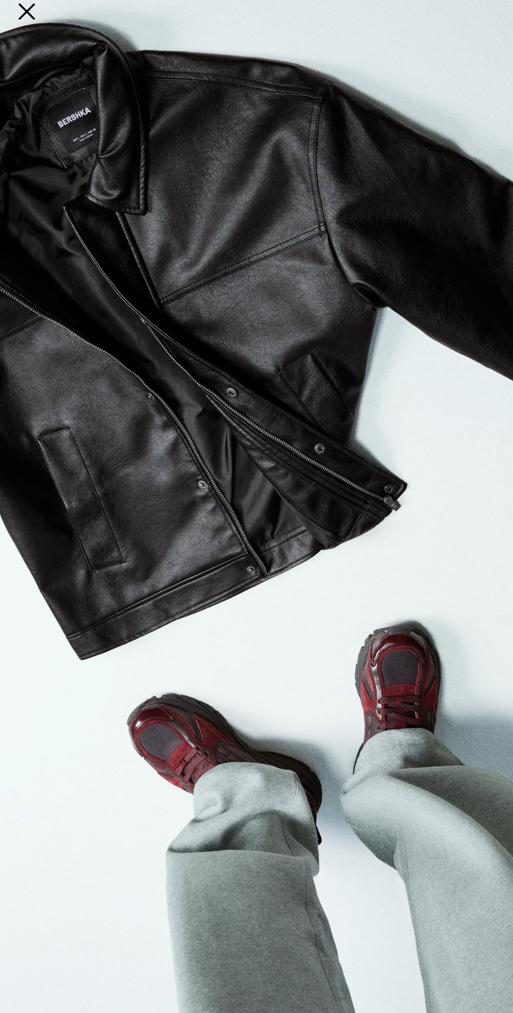 Bershka leather boxy fit jacket