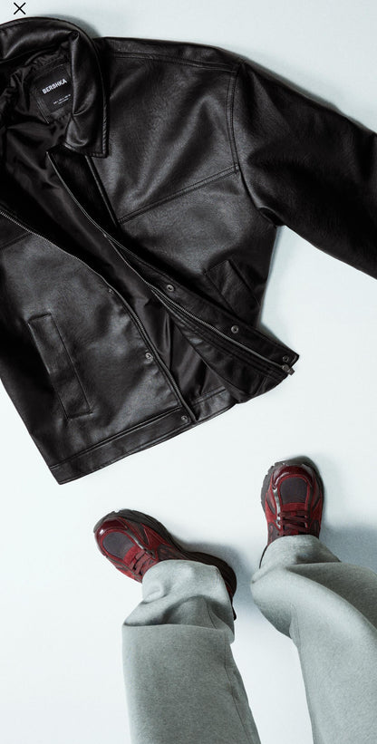 Bershka leather boxy fit jacket