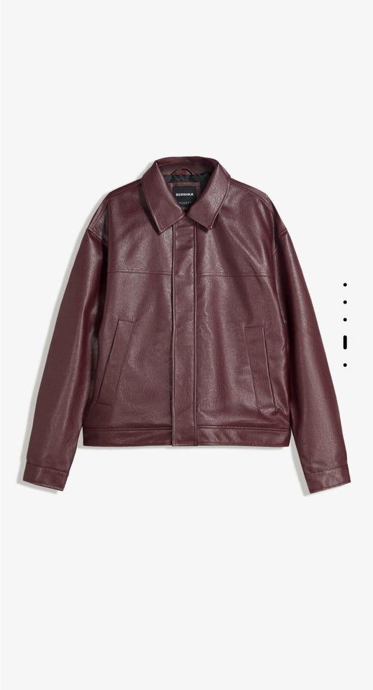 Bershka leather boxy fit jacket