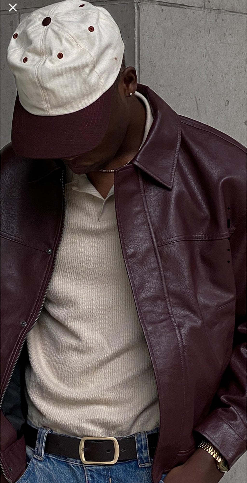 Bershka leather boxy fit jacket