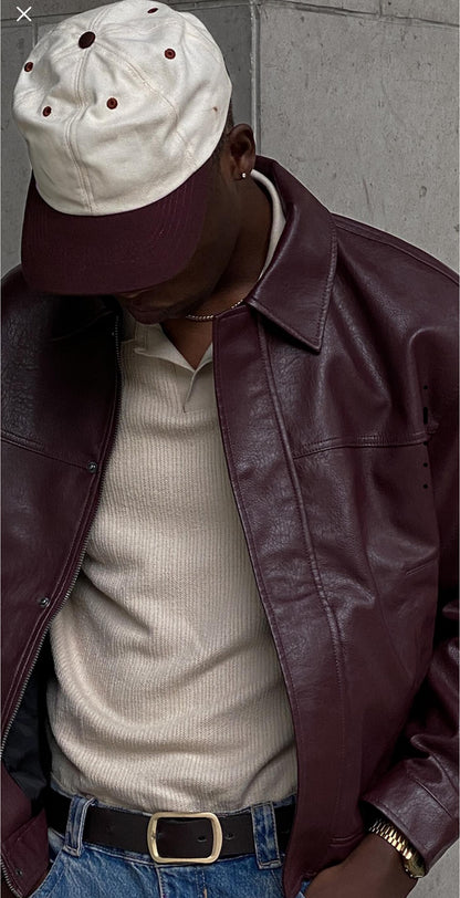 Bershka leather boxy fit jacket