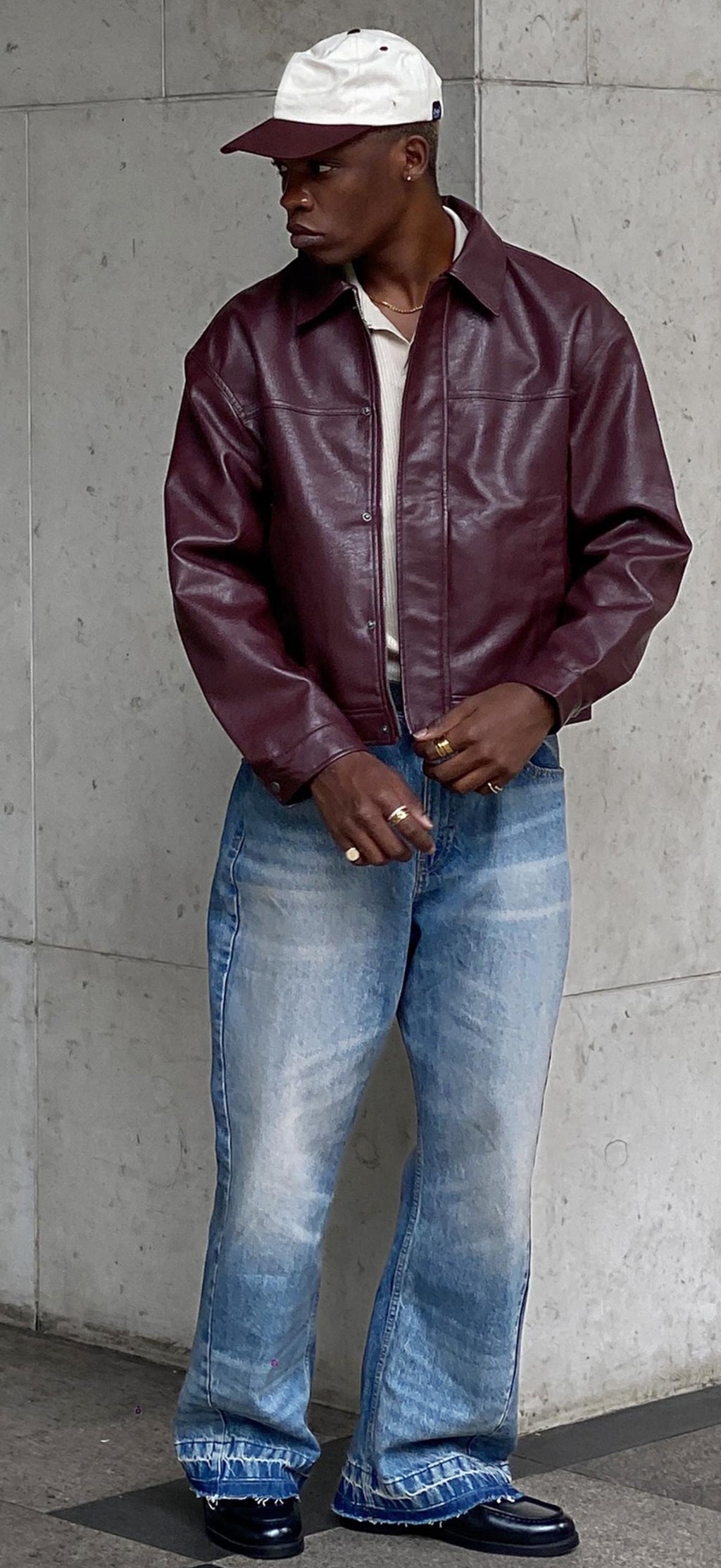 Bershka leather boxy fit jacket