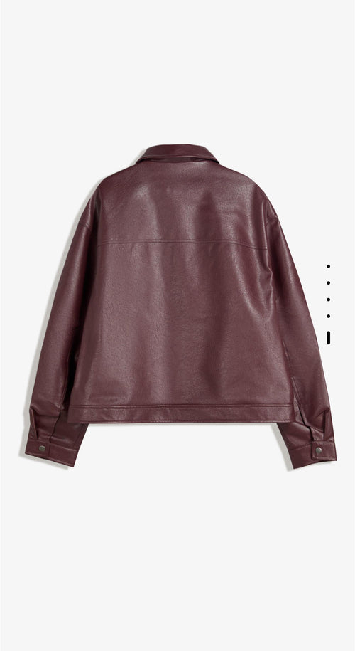 Bershka leather boxy fit jacket