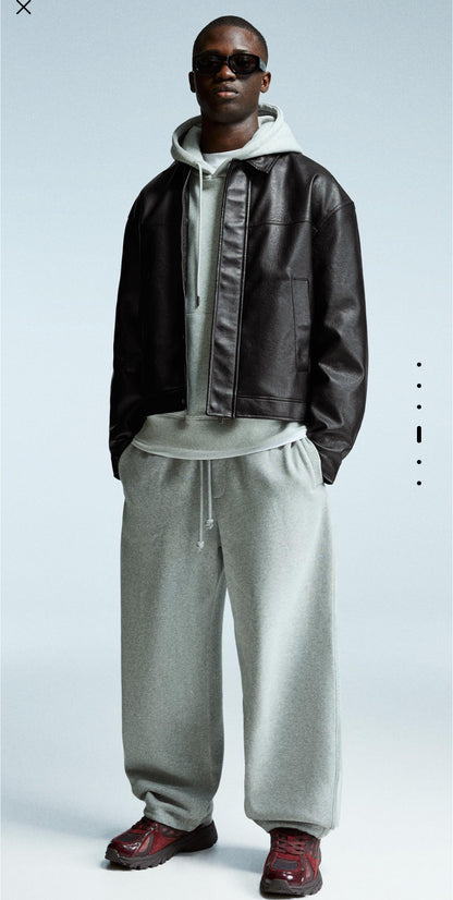 Bershka leather boxy fit jacket