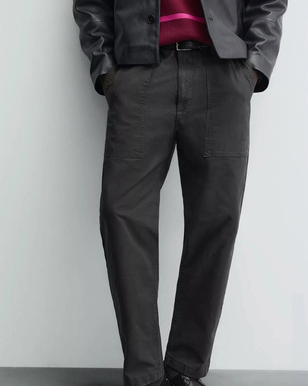 ZARA WASHED STRAIGHT-LEG TROUSERS