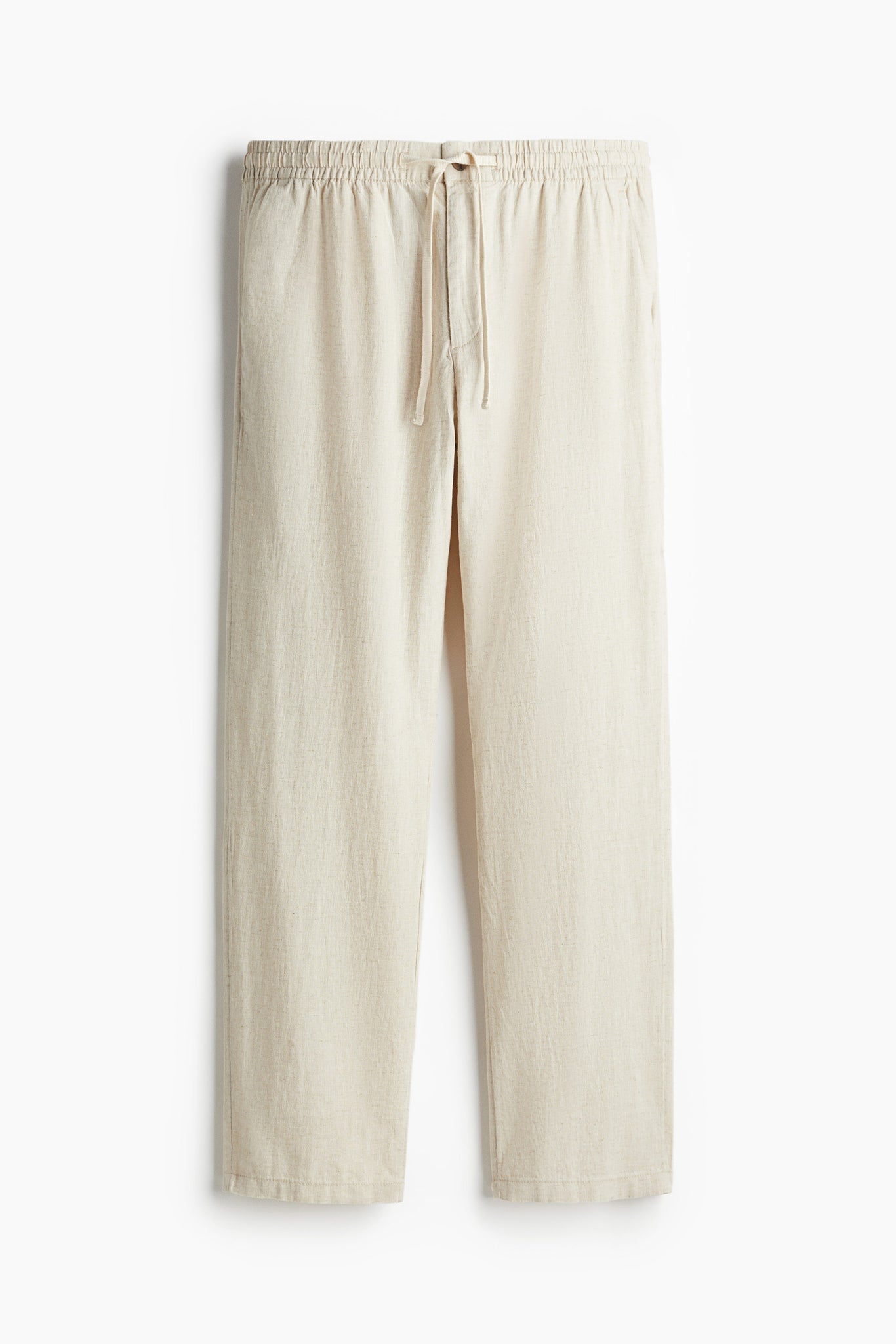 REGULAR FIT LINEN-BLEND TROUSERS