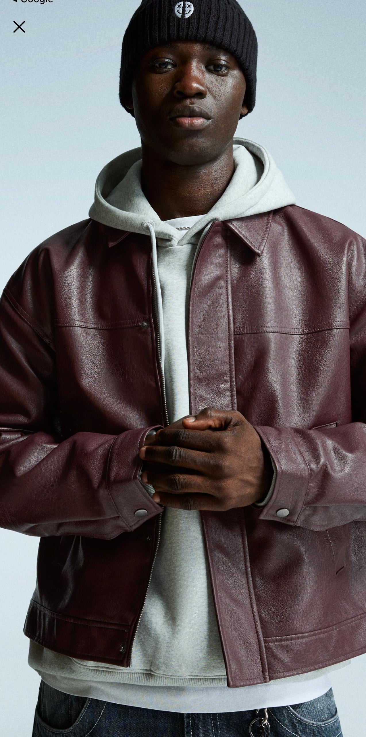 Bershka leather boxy fit jacket